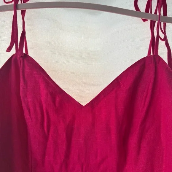 Express Hot Pink Smocked Tie-Strap Peplum Cami – Medium - Picture 4 of 8